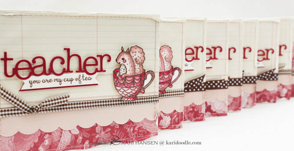 stamped watercolor cute critter teacher cards