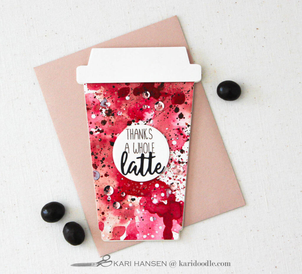 coffee-cup shaped watercolor card