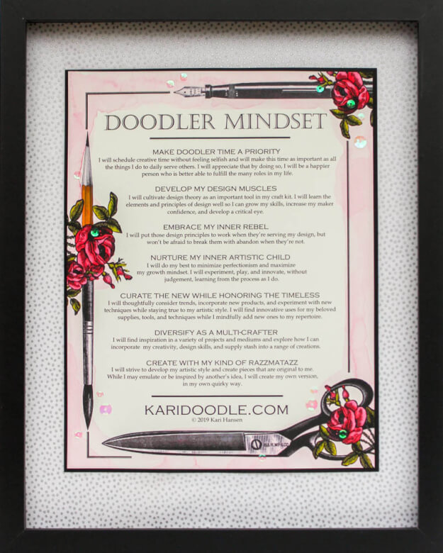 doodler mindset printable in frame