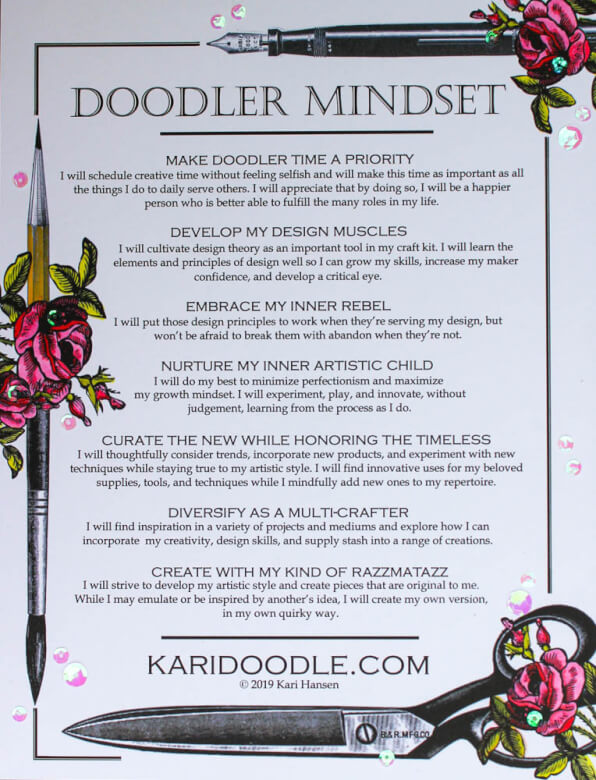 doodler mindset printable with copic coloring