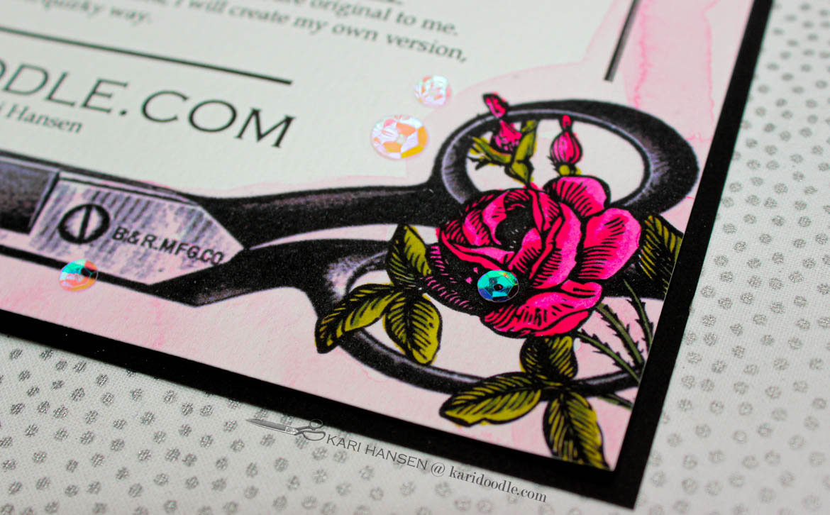 doodler mindset printable scissors roses detail