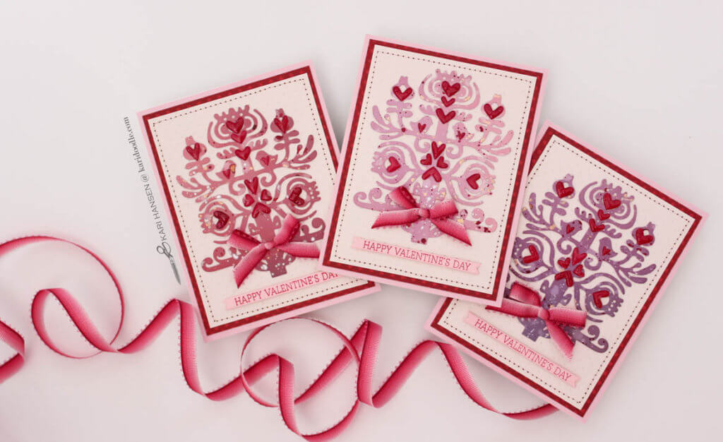 nordic folk tree valentines cards