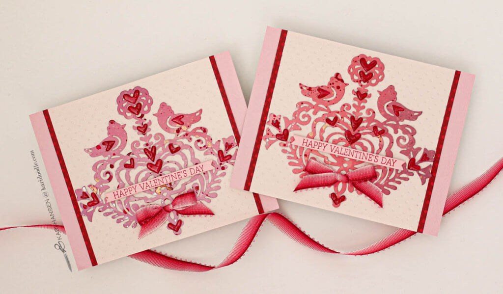 nordic folk art rosemal valentines cards