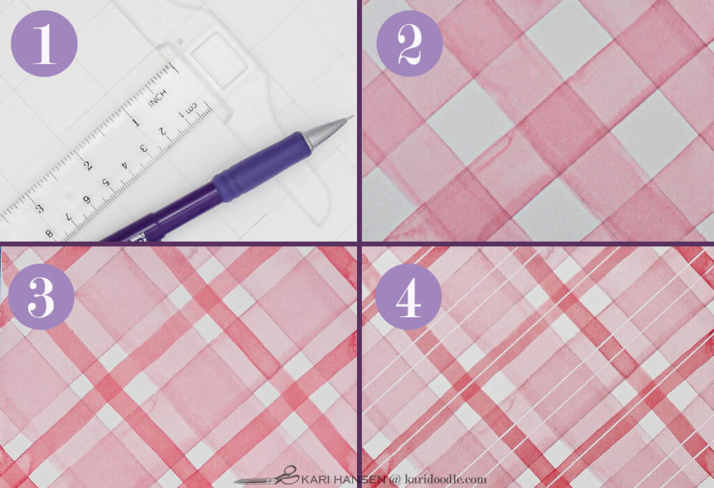 how to make simple watercolor tartans in 4 steps