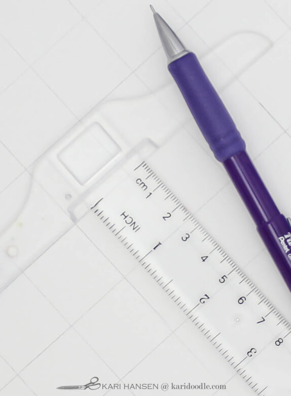 draw in pencil grid lines with a t-ruler