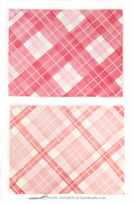 light and dark stripes reversed on 2 watercolor tartans