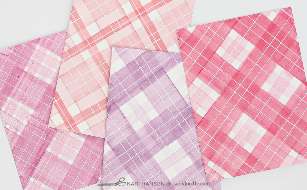 simple watercolor tartans in 4 colors