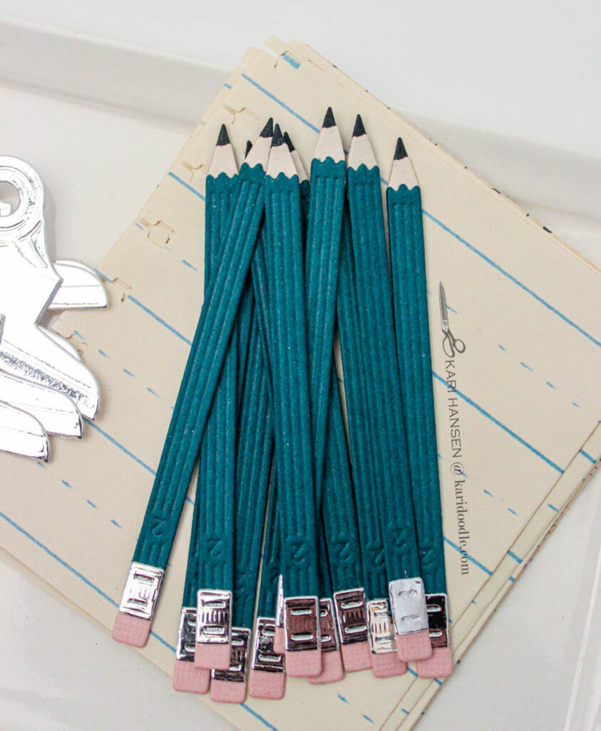 mini die-cut pencil embellishments