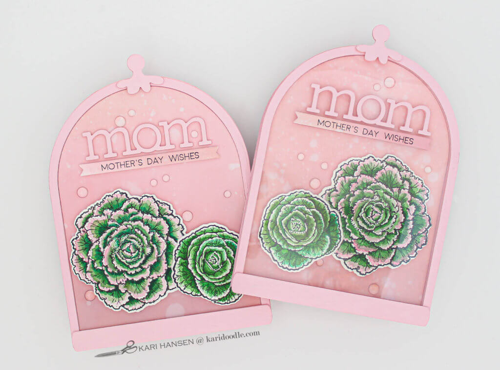 cloche shaped pink mothers day cards