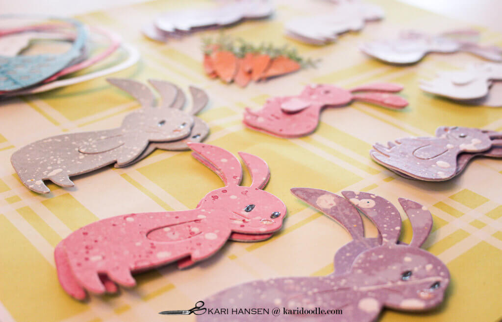 colorful bunny die cuts
