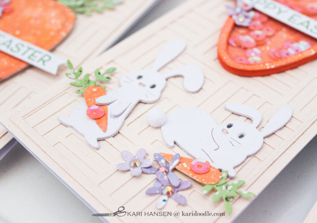 die cut white easter rabbits