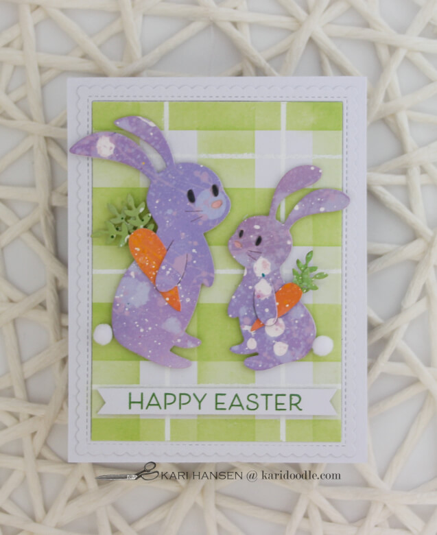 purple die cut easter bunny cards