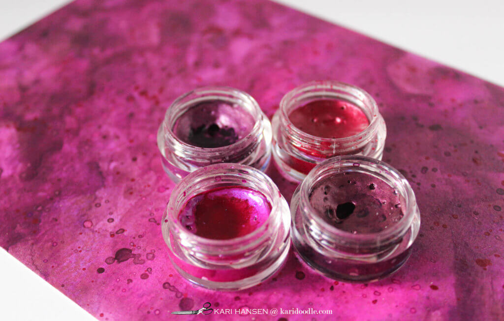 purple metallic watercolor paints