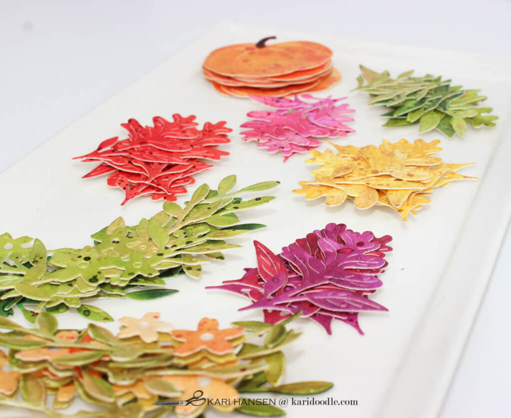 colorful fall foliage die cuts