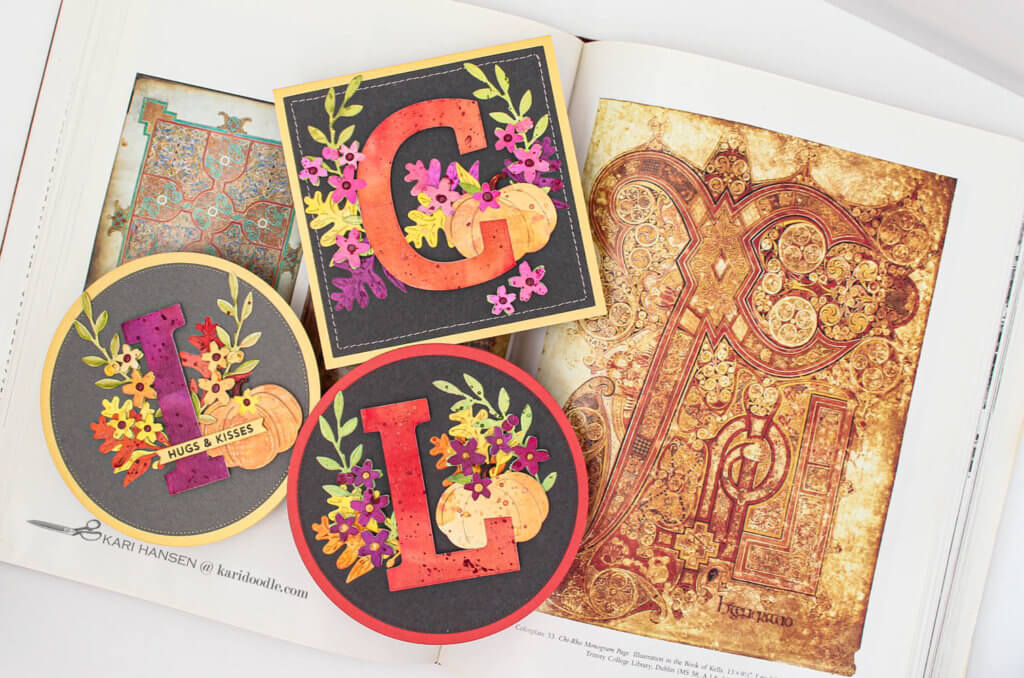 monogram cards inspired by book of kells illuminated letters